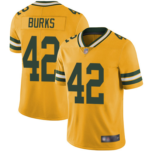 Green Bay Packers Limited Gold Men #42 Burks Oren Jersey Nike NFL Rush Vapor Untouchable->women nfl jersey->Women Jersey